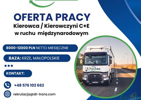 Kierowca C+E / Kierowczyni C+E / Ruchoma podłoga