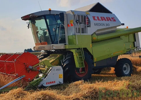 Claas Medion 310 4x4 Perkins skladany heder 4.5m mega Klima Dominator - 5/8
